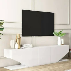 Porta TV bianco 180x30x40h cm 3 ante - Assorata