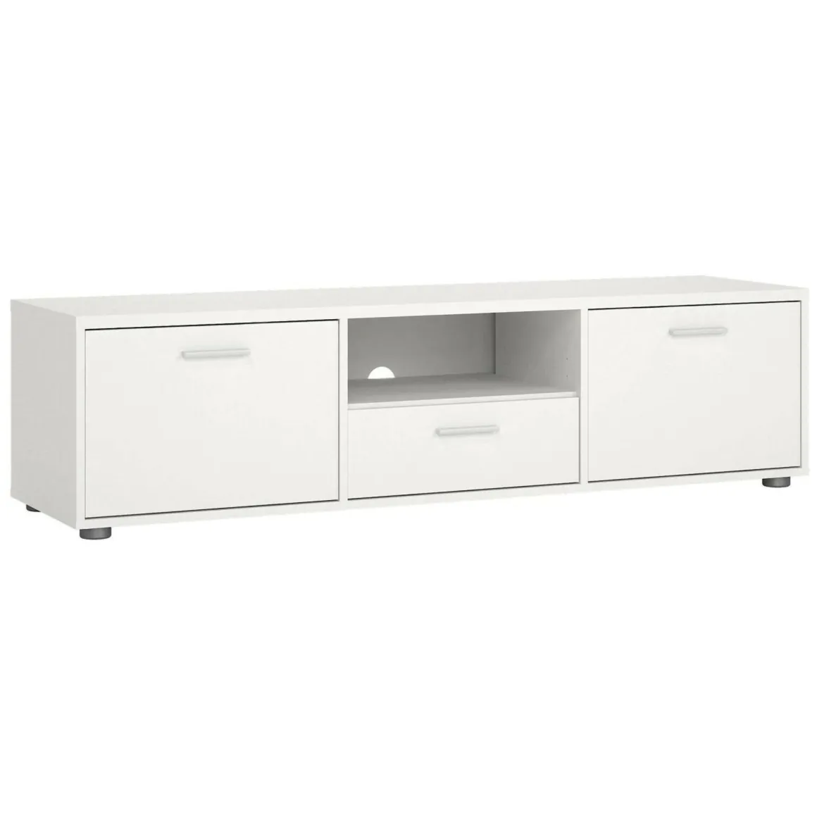 Porta TV bianco 147x39x38h cm 2 ante e 1 cassetto - Charo
