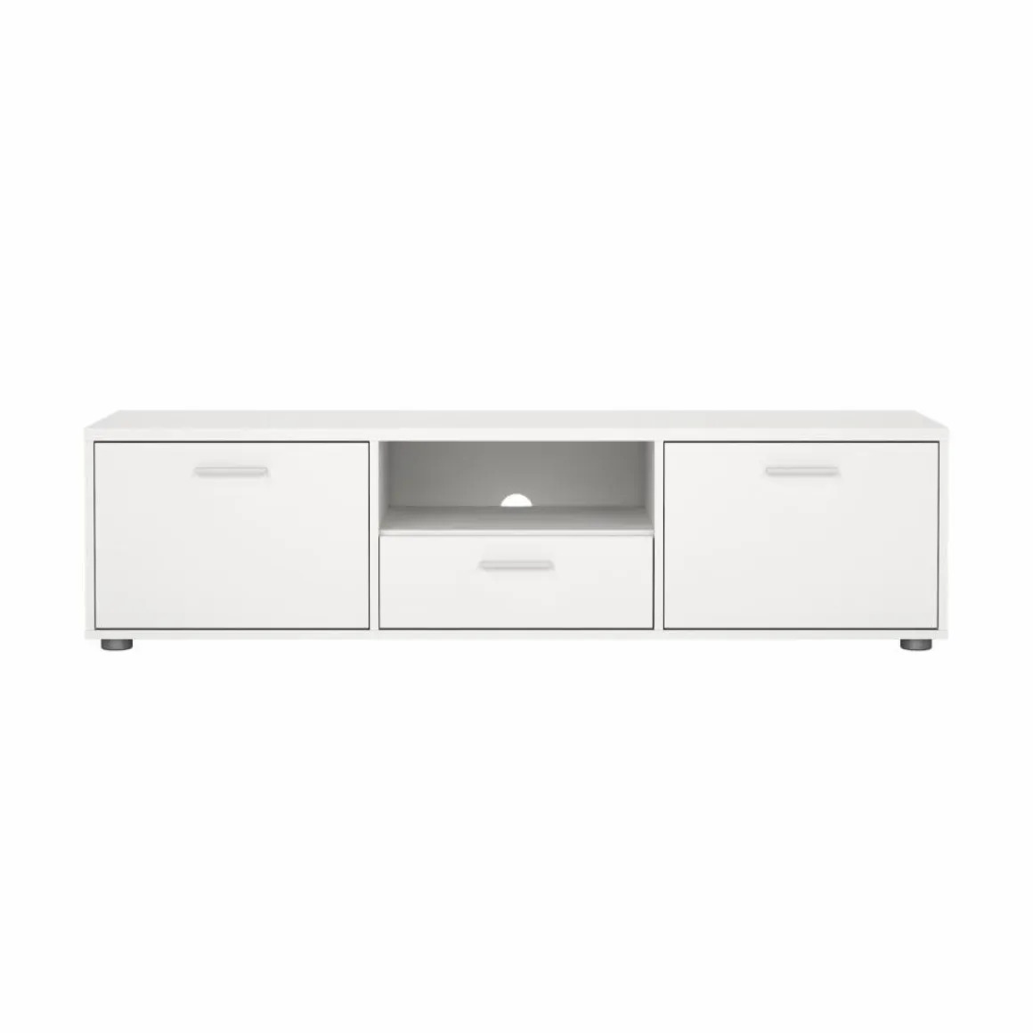 Porta TV bianco 147x39x38h cm 2 ante e 1 cassetto - Charo
