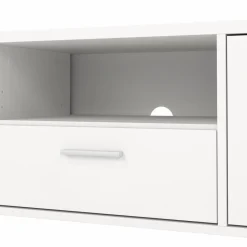 Porta TV bianco 147x39x38h cm 2 ante e 1 cassetto - Charo