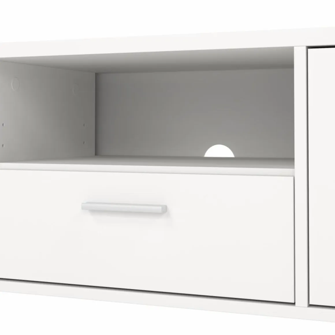 Porta TV bianco 147x39x38h cm 2 ante e 1 cassetto - Charo