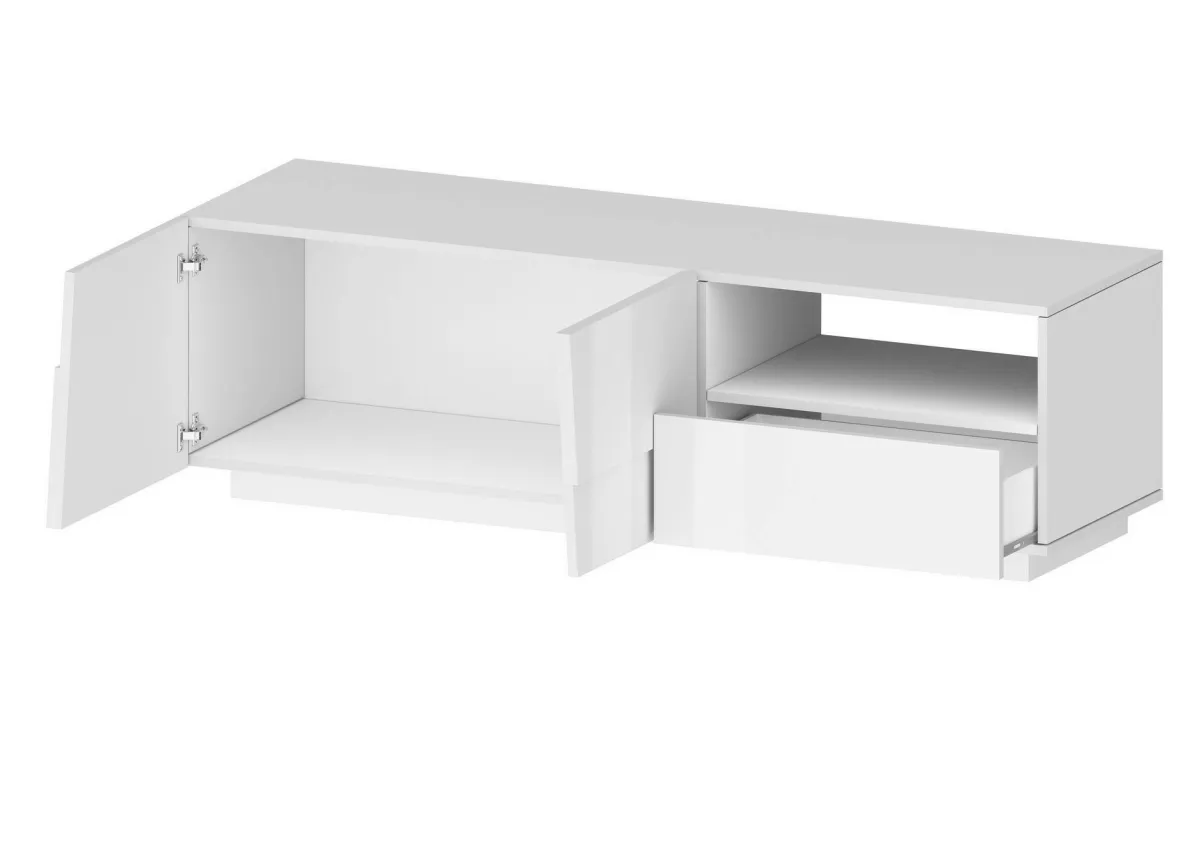 Mobili Porta Tv|Salotto > Dmora Porta TV 150x44x46h cm 2 ante e 1 cassetto - Cecia Bianco