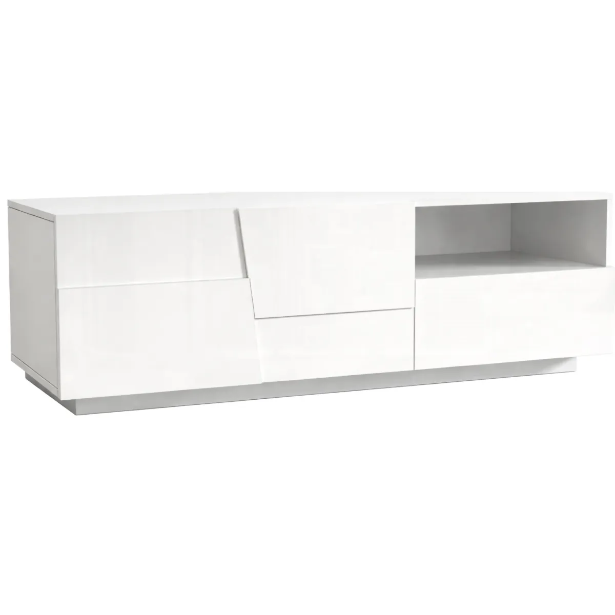 Mobili Porta Tv|Salotto > Dmora Porta TV 150x44x46h cm 2 ante e 1 cassetto - Cecia Bianco