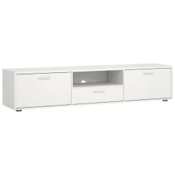 Porta TV bianco 177x39x38h cm 2 ante e 1 cassetto - Giaele