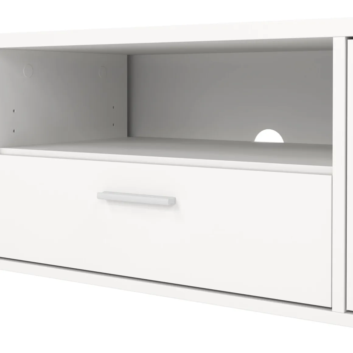 Porta TV bianco 177x39x38h cm 2 ante e 1 cassetto - Giaele