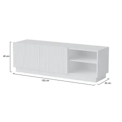 Mobili Porta Tv > Dmora Porta TV 150x40x48h cm 2 ante - Finita Bianco
