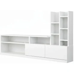Mobili Porta Tv|Salotto > Dmora Porta TV 164x25x91h cm 2 ante - Kristal Bianco
