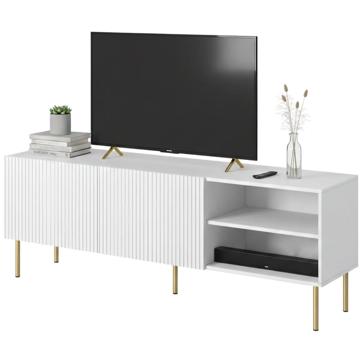 Porta TV bianco 150x42x52h cm 2 ante - Magnano