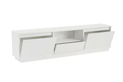 Mobili Porta Tv > Dmora Porta TV 160x29x42h cm 3 ante - Morrigan Bianco