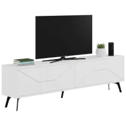 Mobili Porta Tv > Dmora Porta TV 180x29x50h cm 4 ante - OlgadiKiev Bianco