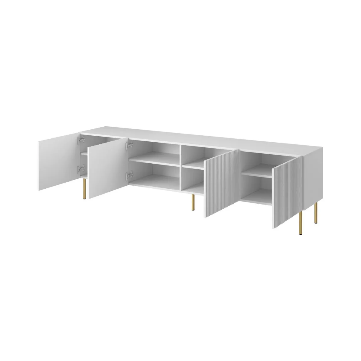 Mobili Porta Tv > Dmora Porta TV 200x42x52h cm 4 ante - Varenna Bianco