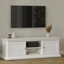 Mobili Porta Tv > Dmora Porta TV 149x41x50h cm 2 ante - Ziba Bianco