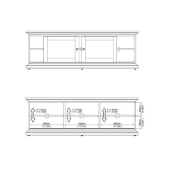Mobili Porta Tv > Dmora Porta TV 149x41x50h cm 2 ante - Ziba Bianco
