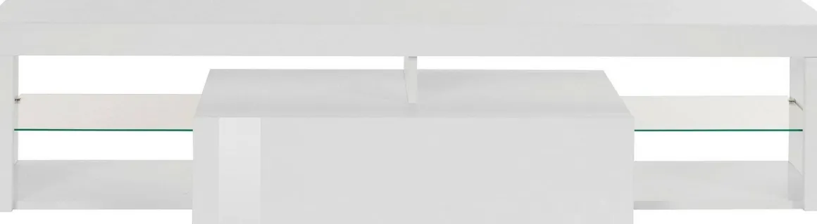 Porta TV bianco 160x40x35h cm in legno - Ivy