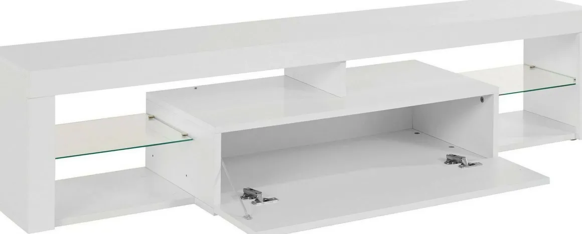 Porta TV bianco 160x40x35h cm in legno - Ivy