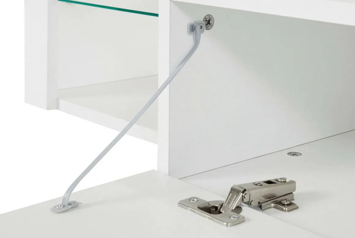 Porta TV bianco 160x40x35h cm in legno - Ivy