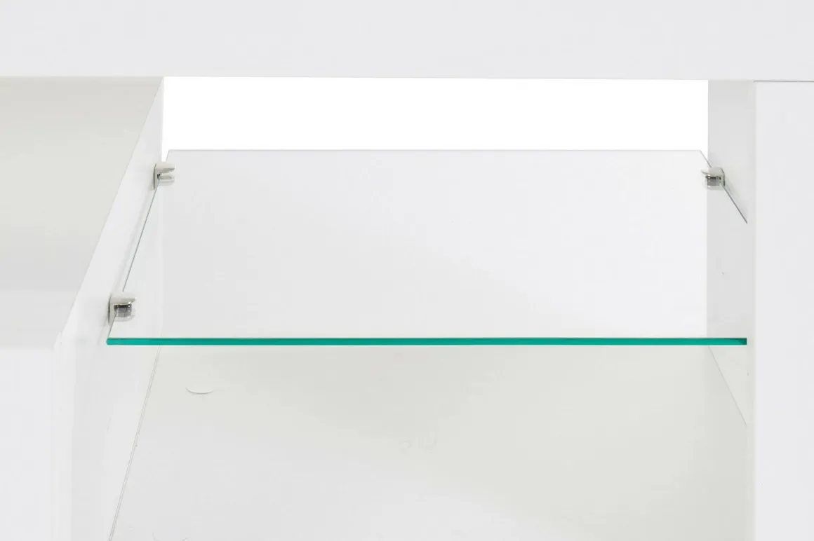 Porta TV bianco 160x40x35h cm in legno - Ivy