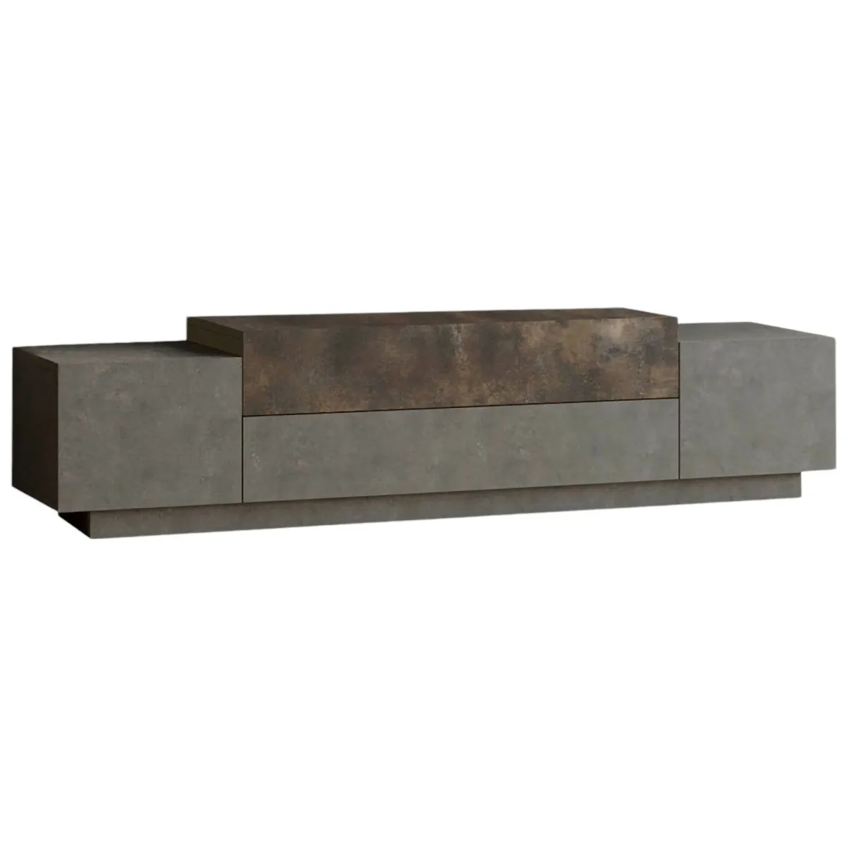 Mobili Porta Tv > Dmora Porta TV bronzo 160x37x38h cm 2 ante - Abriola Marrone Bronzo