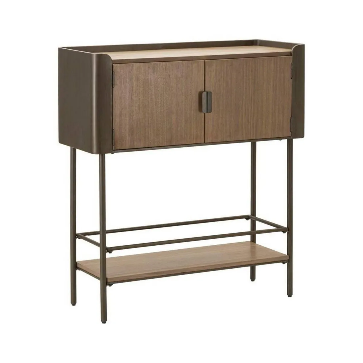 Mobili Porta Tv > Dmora Porta TV grigio e marrone 100x42x110h cm 2 ante - Quilt Marrone, Grigio