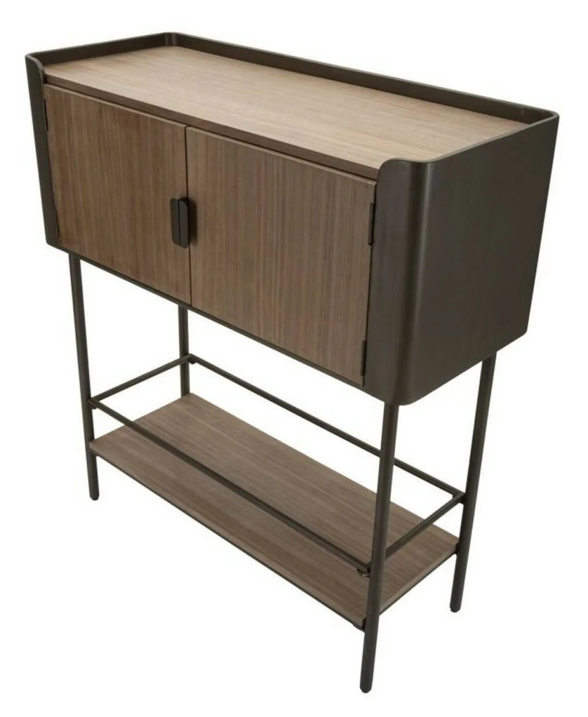 Mobili Porta Tv > Dmora Porta TV grigio e marrone 100x42x110h cm 2 ante - Quilt Marrone, Grigio