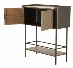 Mobili Porta Tv > Dmora Porta TV grigio e marrone 100x42x110h cm 2 ante - Quilt Marrone, Grigio