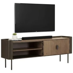 Porta TV grigio e marrone 150x42x58h cm 2 ante - Cannon