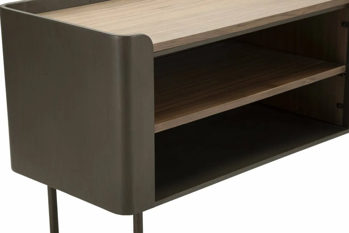 Porta TV grigio e marrone 150x42x58h cm 2 ante - Cannon