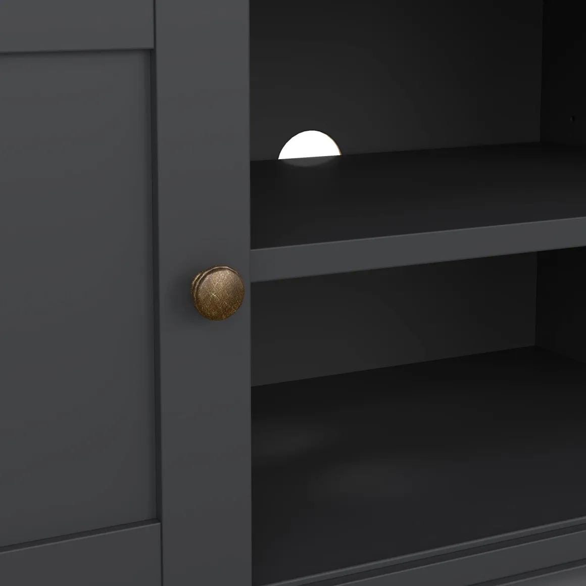 Porta TV grigio 149x41x50h cm 2 ante - Ziba