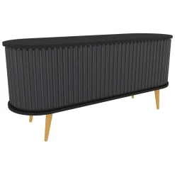 Mobili Porta Tv|Salotto > Dmora Porta TV nero e antracite 140x43x64h cm 2 ante - Bailu Nero, Nero Antracite