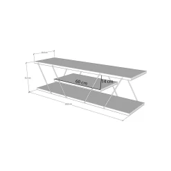 Salotto > Dmora Porta TV nero,noce 120x30x33h cm in legno - Desdemona Nero Noce, Marrone