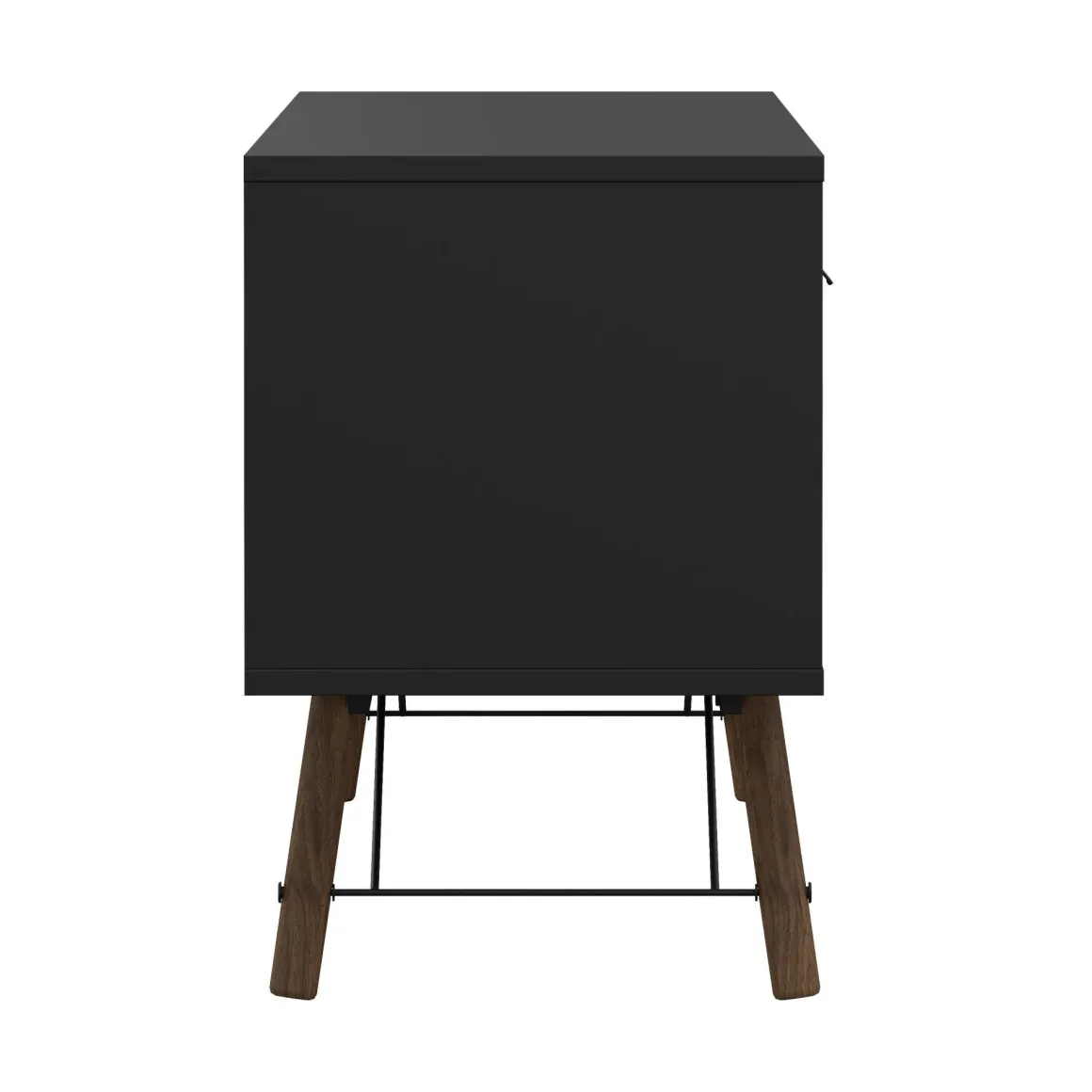 Mobili Porta Tv > Dmora Porta TV nero,noce 155x48x48h cm in legno - Rosata Marrone, Nero Noce