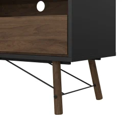 Mobili Porta Tv > Dmora Porta TV nero,noce 155x48x48h cm in legno - Rosata Marrone, Nero Noce
