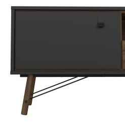 Mobili Porta Tv > Dmora Porta TV nero,noce 155x48x48h cm in legno - Rosata Marrone, Nero Noce