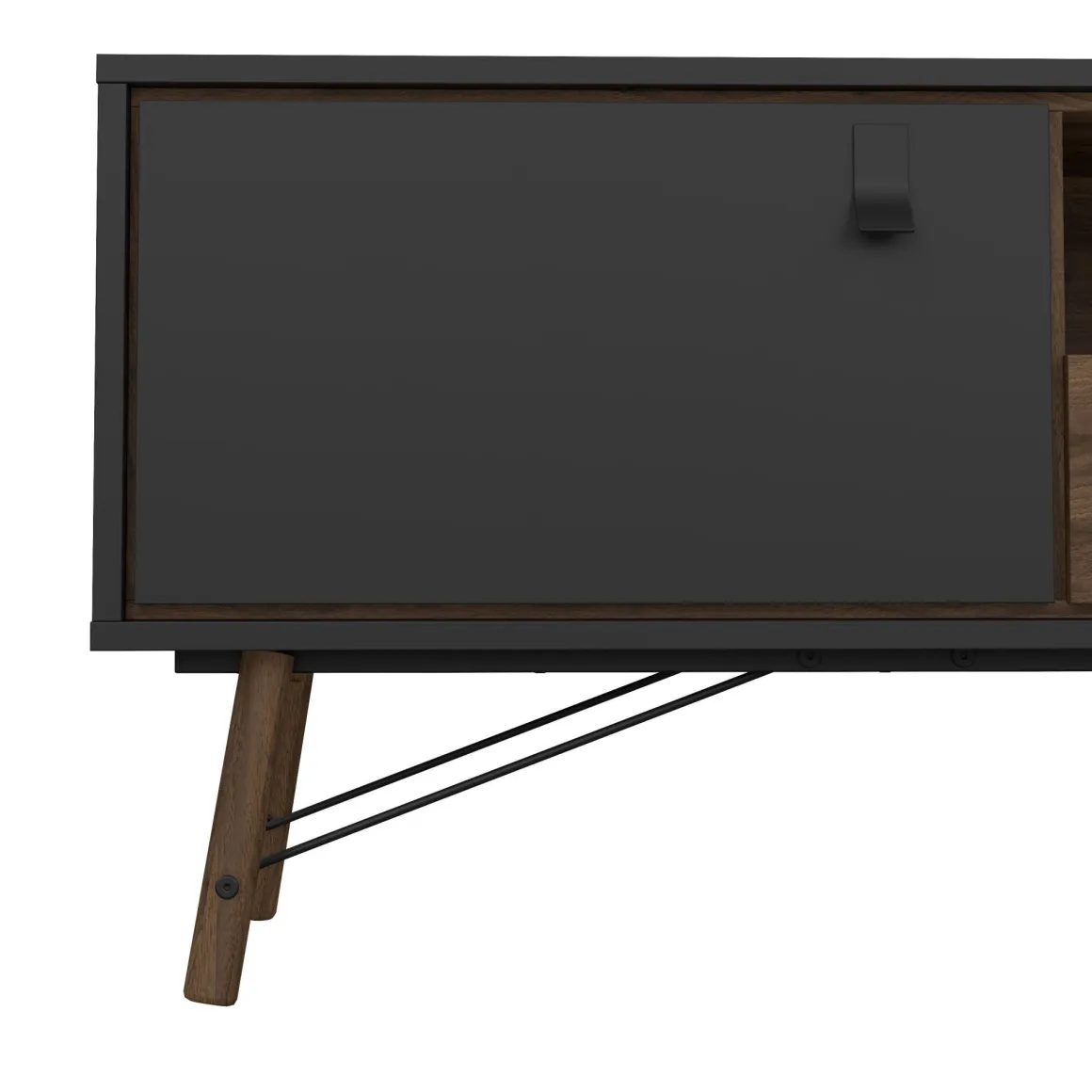 Mobili Porta Tv > Dmora Porta TV nero,noce 155x48x48h cm in legno - Rosata Marrone, Nero Noce