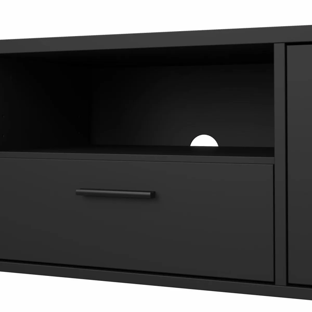 Mobili Porta Tv > Dmora Porta TV 147x39x38h cm 2 ante e 1 cassetto - Charo Nero