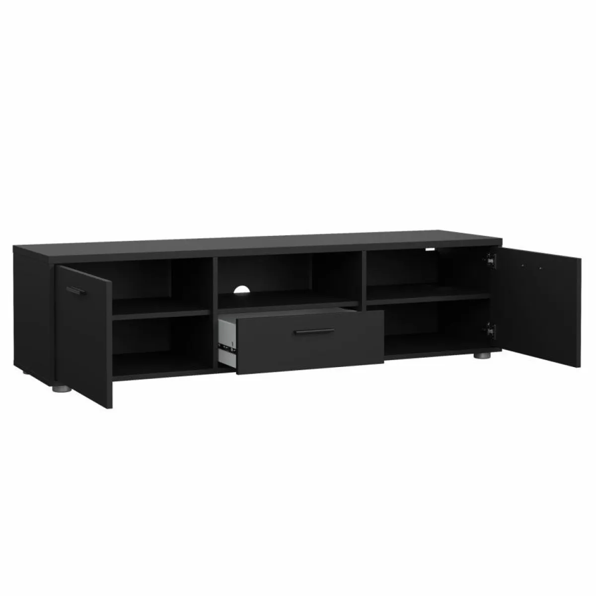 Mobili Porta Tv > Dmora Porta TV 147x39x38h cm 2 ante e 1 cassetto - Charo Nero