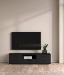 Mobili Porta Tv > Dmora Porta TV 147x39x38h cm 2 ante e 1 cassetto - Charo Nero