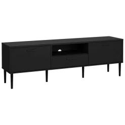Porta TV nero 177x39x56h cm 2 ante e 1 cassetto - Anselme