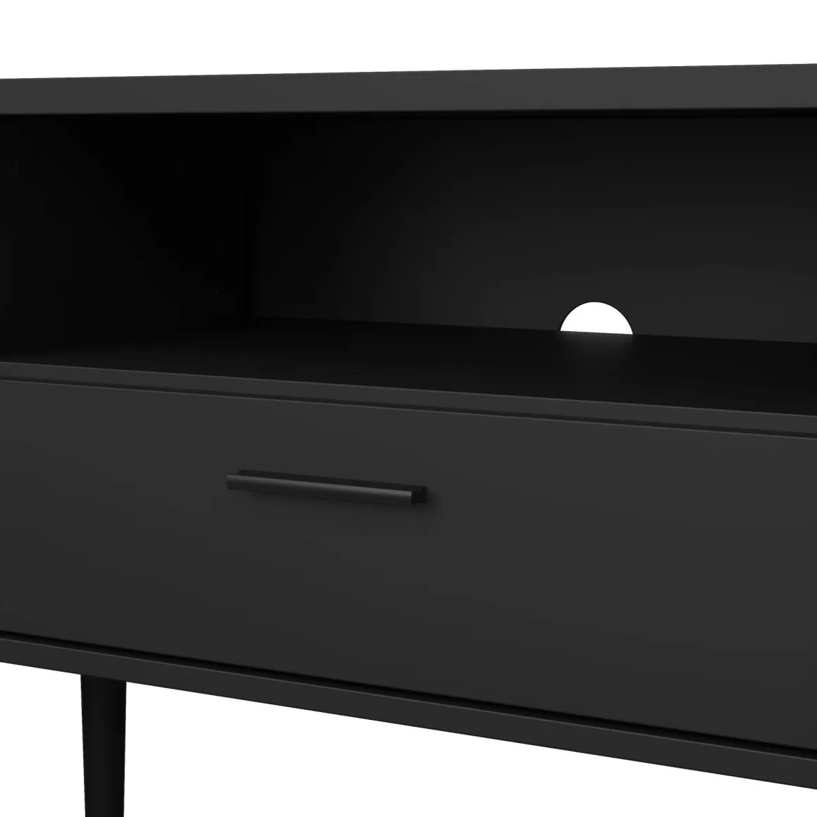 Porta TV nero 177x39x56h cm 2 ante e 1 cassetto - Anselme