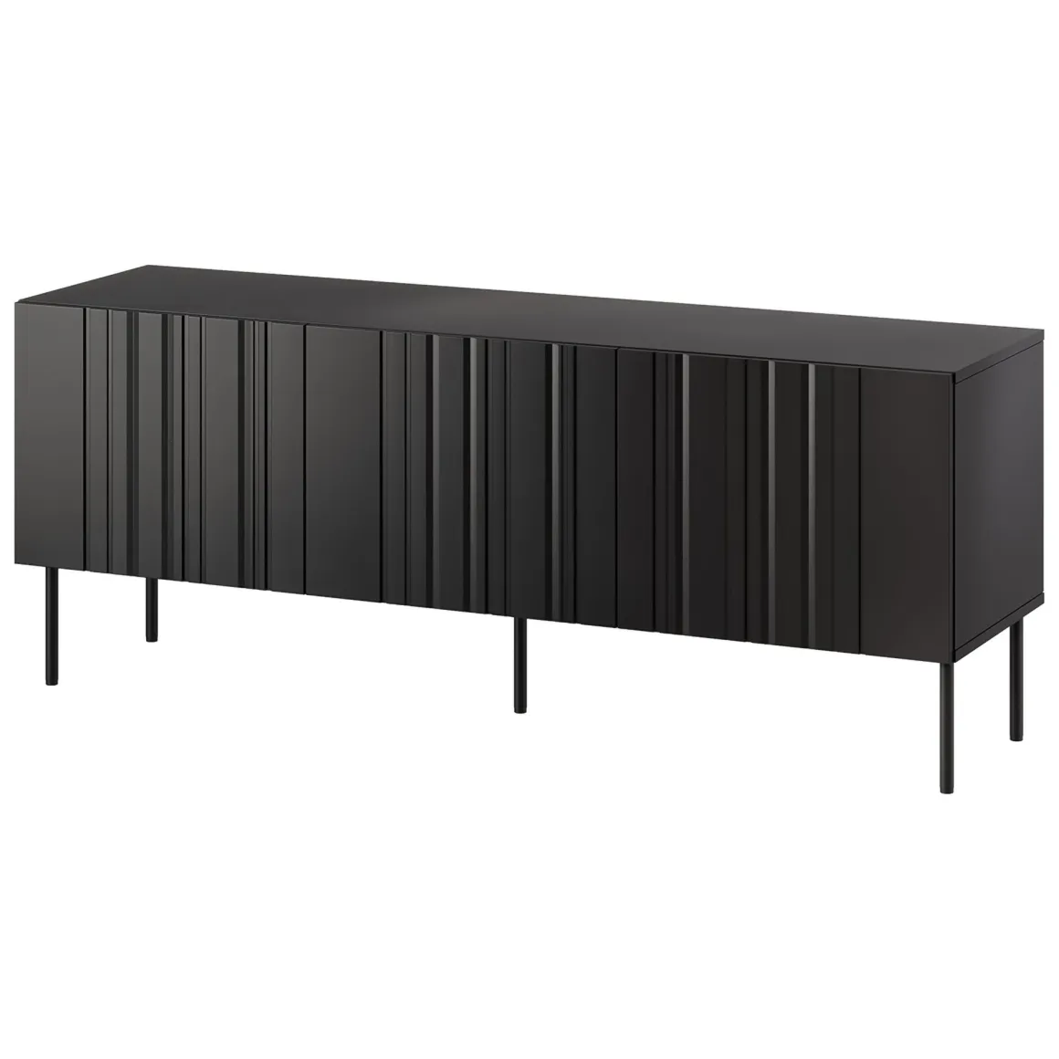 Porta TV nero 150x42x60h cm 3 ante - Frassino