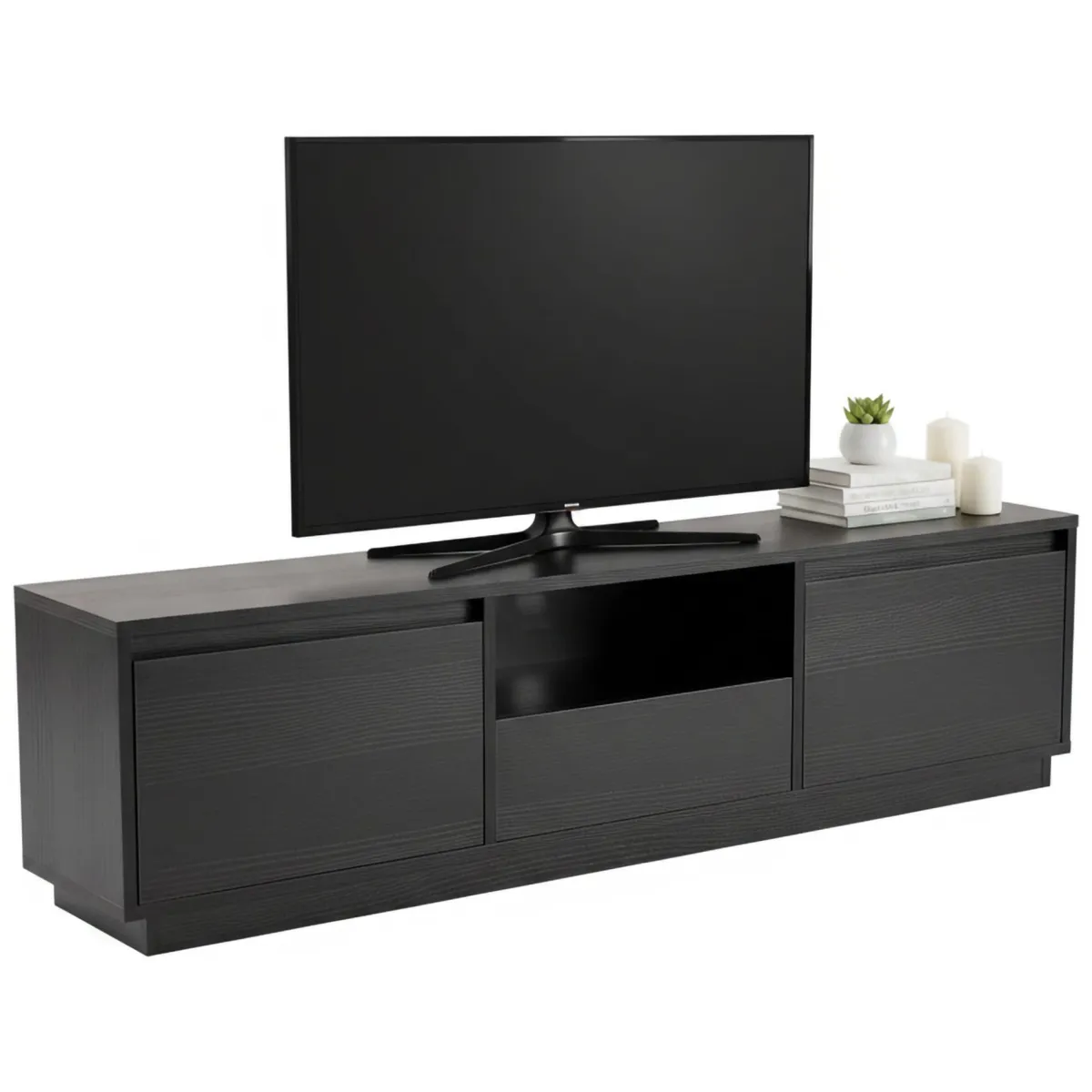 Mobili Porta Tv > Dmora Porta TV 160x29x42h cm 3 ante - Morrigan Nero