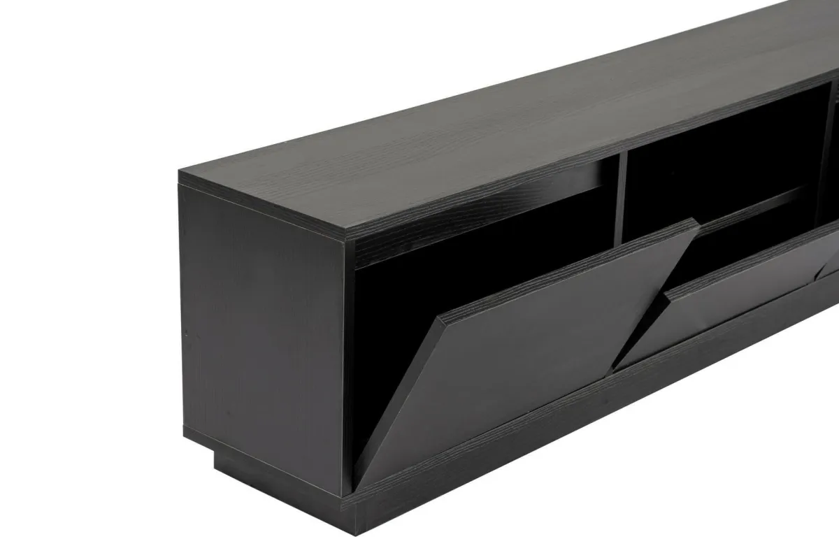 Mobili Porta Tv > Dmora Porta TV 160x29x42h cm 3 ante - Morrigan Nero