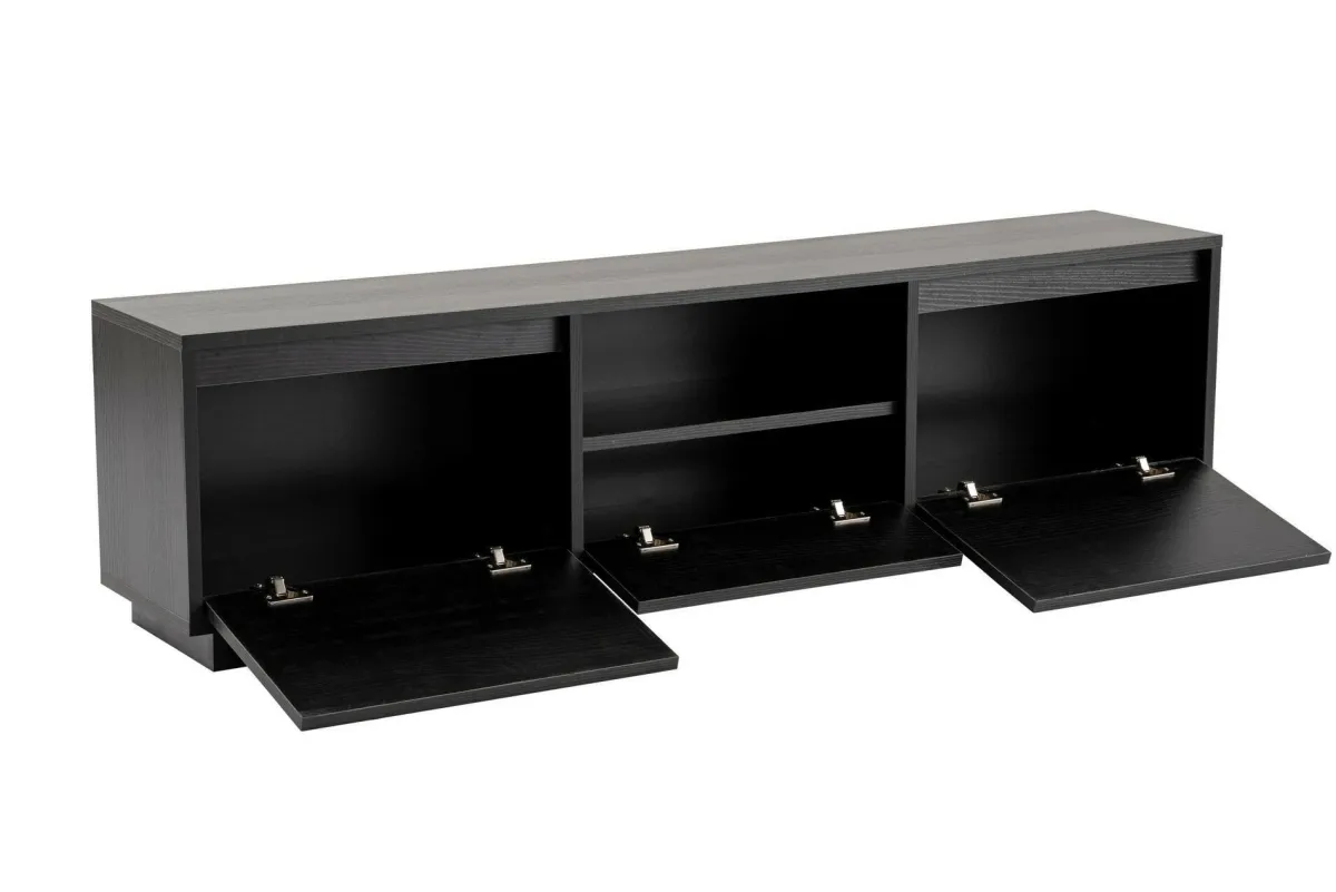Mobili Porta Tv > Dmora Porta TV 160x29x42h cm 3 ante - Morrigan Nero
