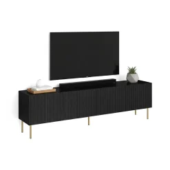 Porta TV nero 200x42x52h cm 4 ante - Varenna