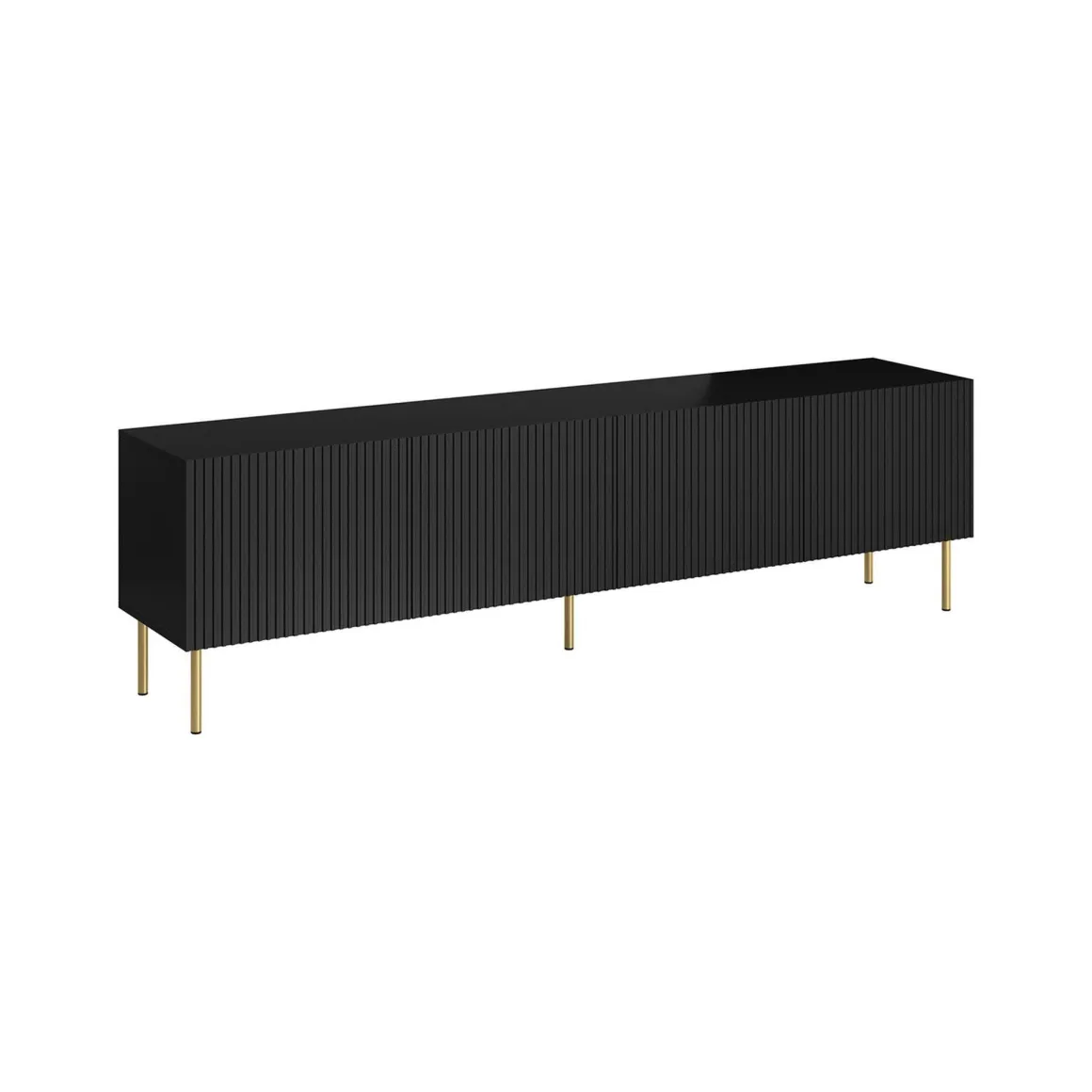 Porta TV nero 200x42x52h cm 4 ante - Varenna