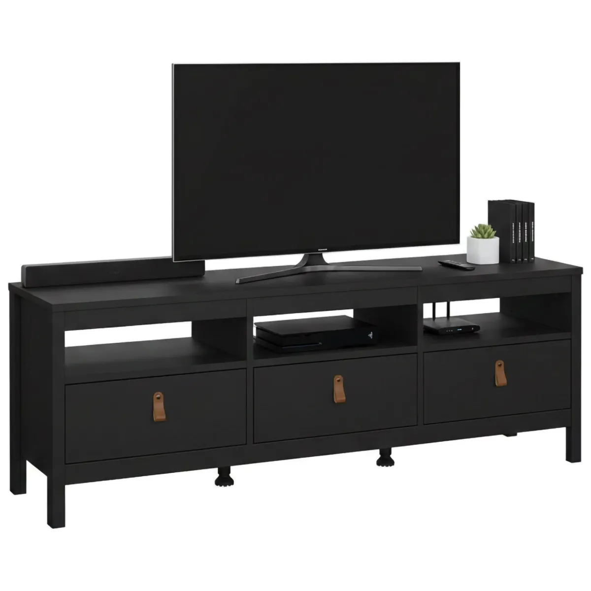 Mobili Porta Tv > Dmora Porta TV 151x38x54h cm in legno - Astana Nero