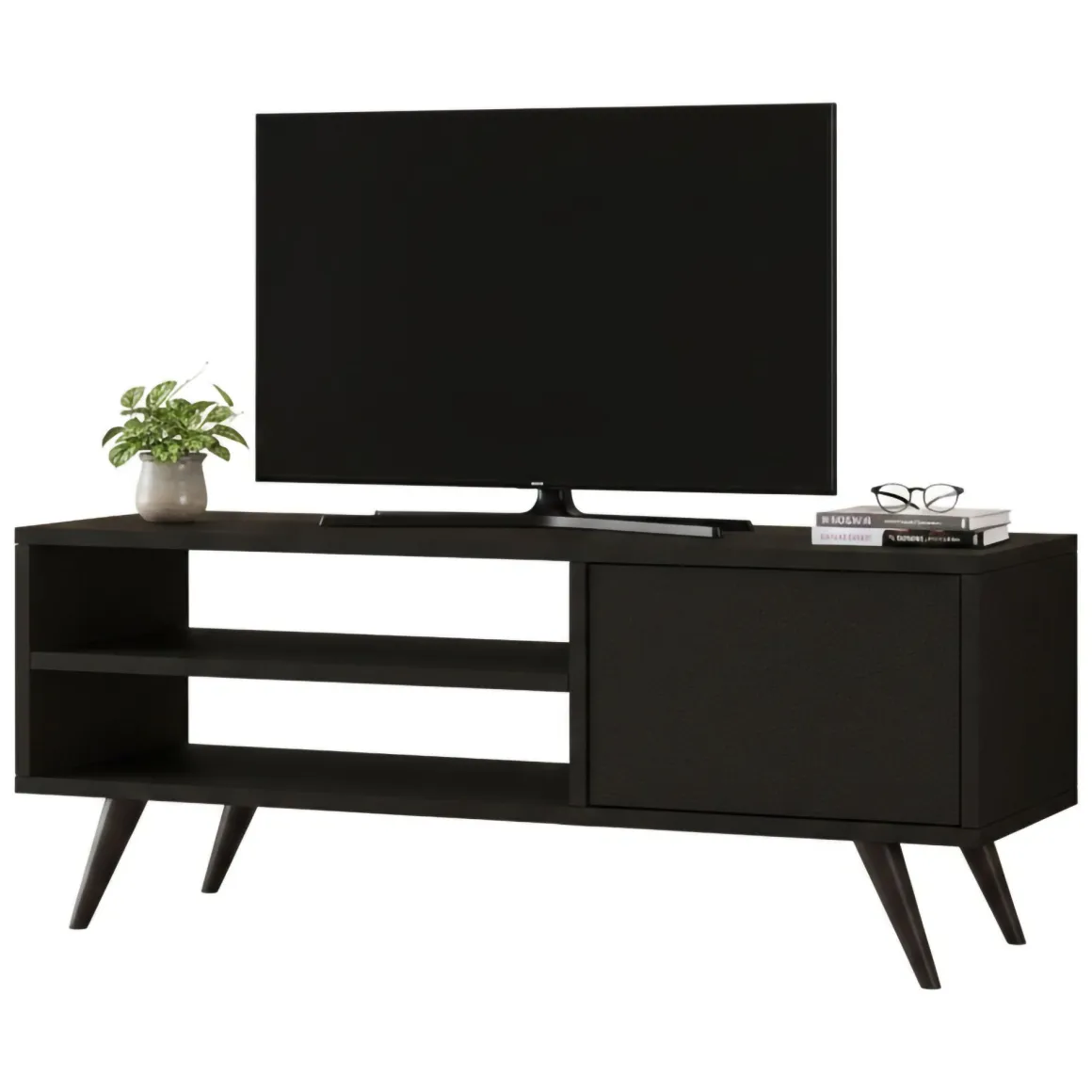 Porta TV nero 110x40x44h cm in legno - HuLanqi
