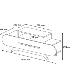 Porta TV noce e crema 145x36x49h cm 2 ante - Nesatm