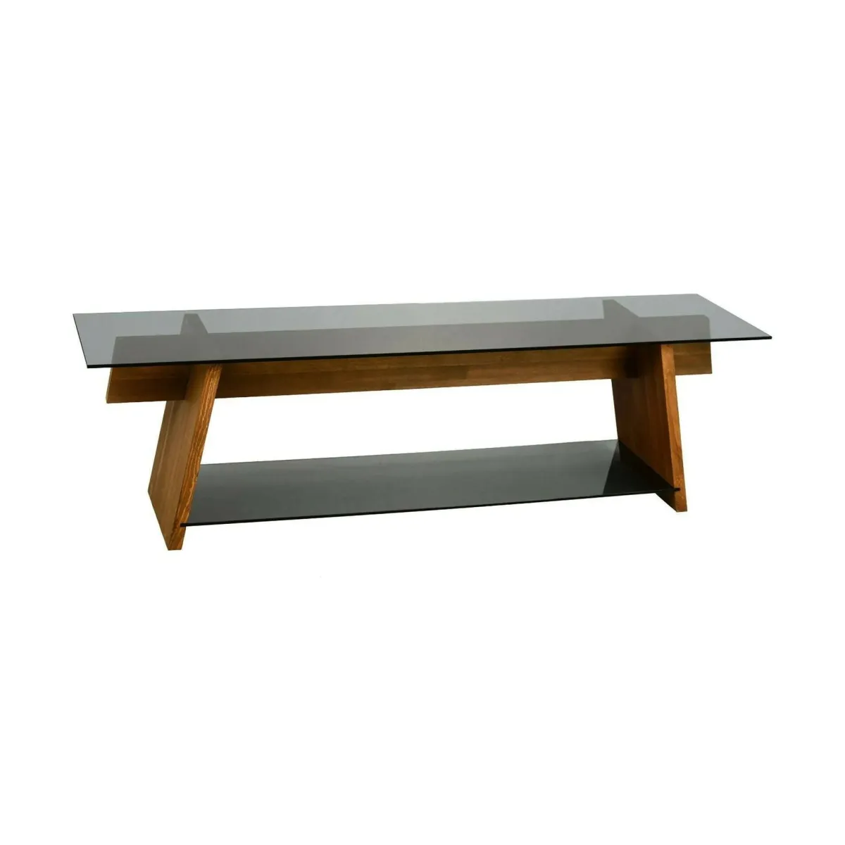 Mobili Porta Tv|Salotto > Dmora Porta TV noce e nero 158x40x45h cm in legno - Amorosi Nero, Marrone Noce