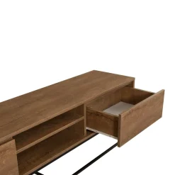 Porta TV noce e nero 180x40x50h cm in legno - Corinna